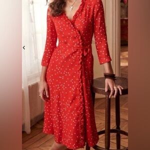 Sezane Betty Daisy Print Wrap Dress